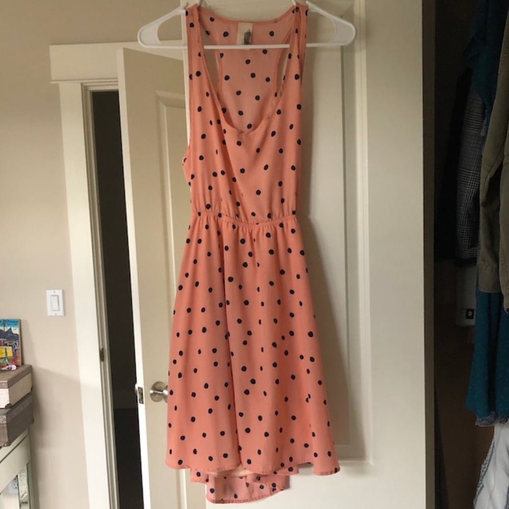 Lovely Pink Polka Dot Dress with Backless Feature